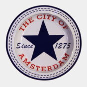 Blue star City of Amsterdam metal ashtray