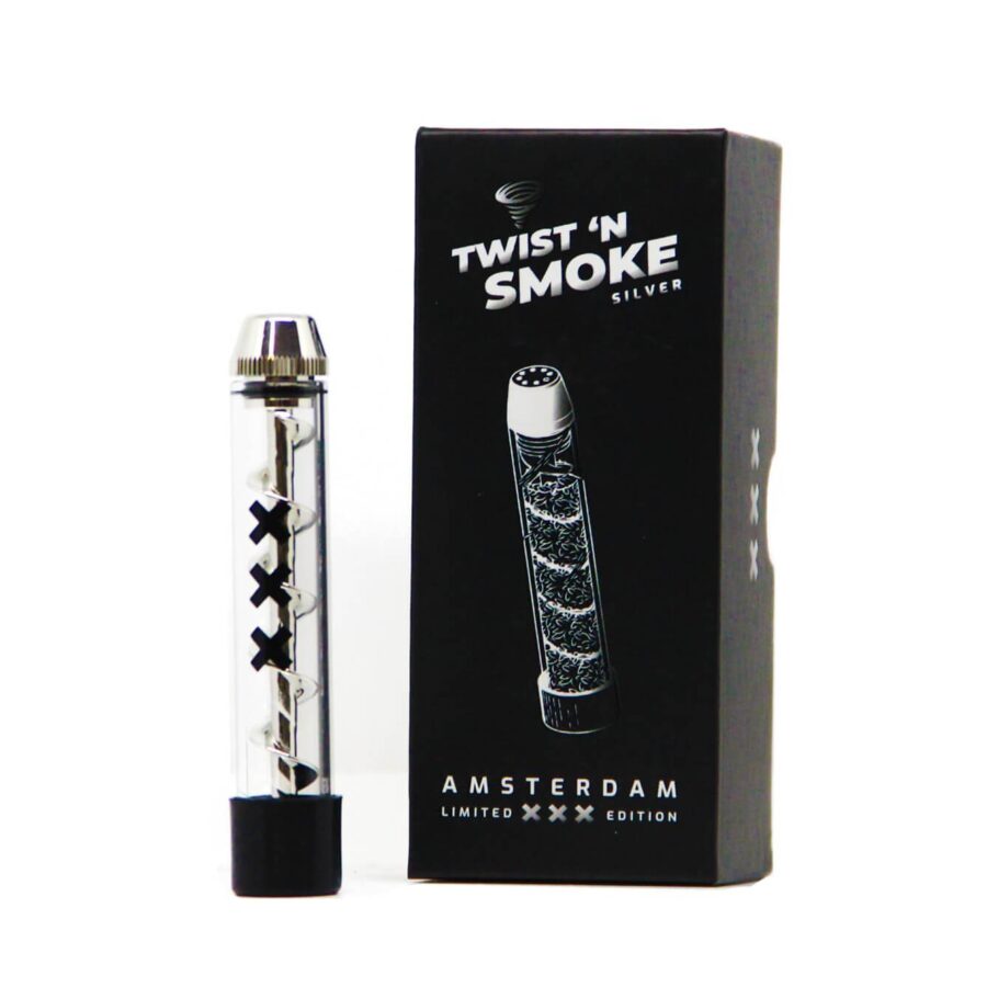 Wholesale Twist 'n Smoke Twisted Glass Blunt Silve