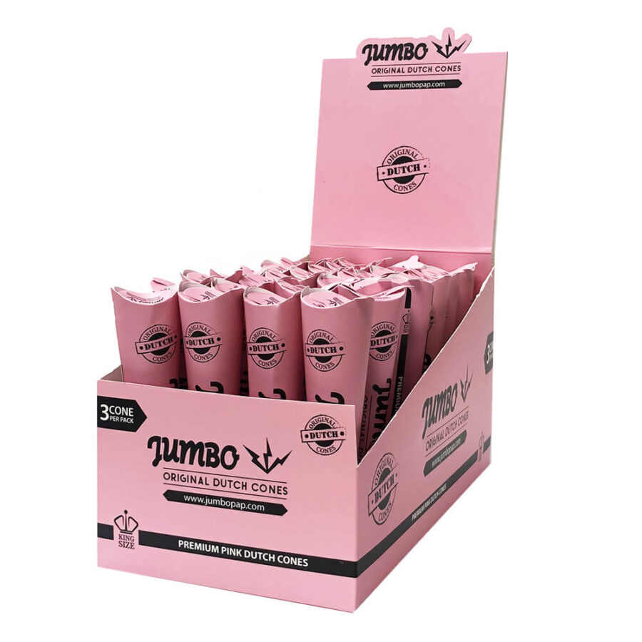 wholesale jumbo rolling papers cones pink