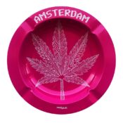Best Buds - Pink Weed Leaf Metal Ashtray