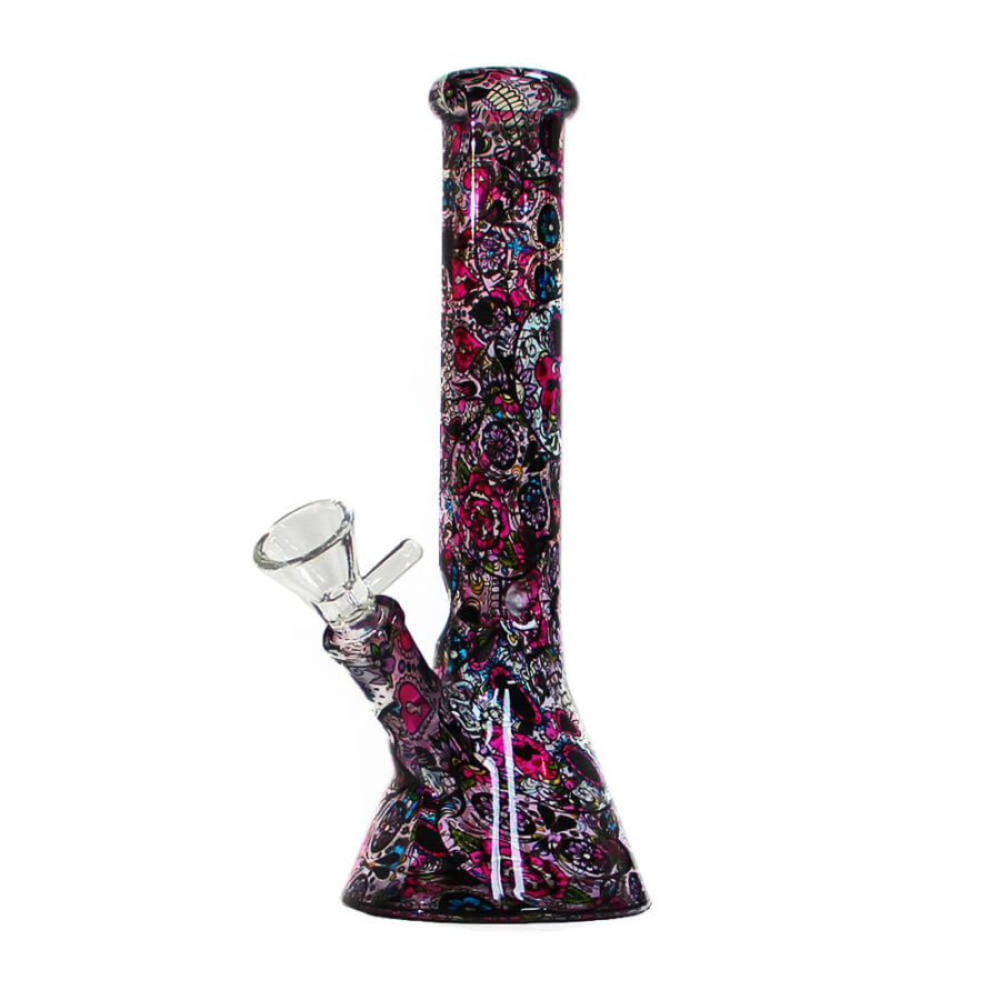wholesale Mexican Flowers Glass Bong 26cm