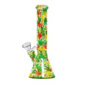 Rasta Leaves Glass Bong 26cm