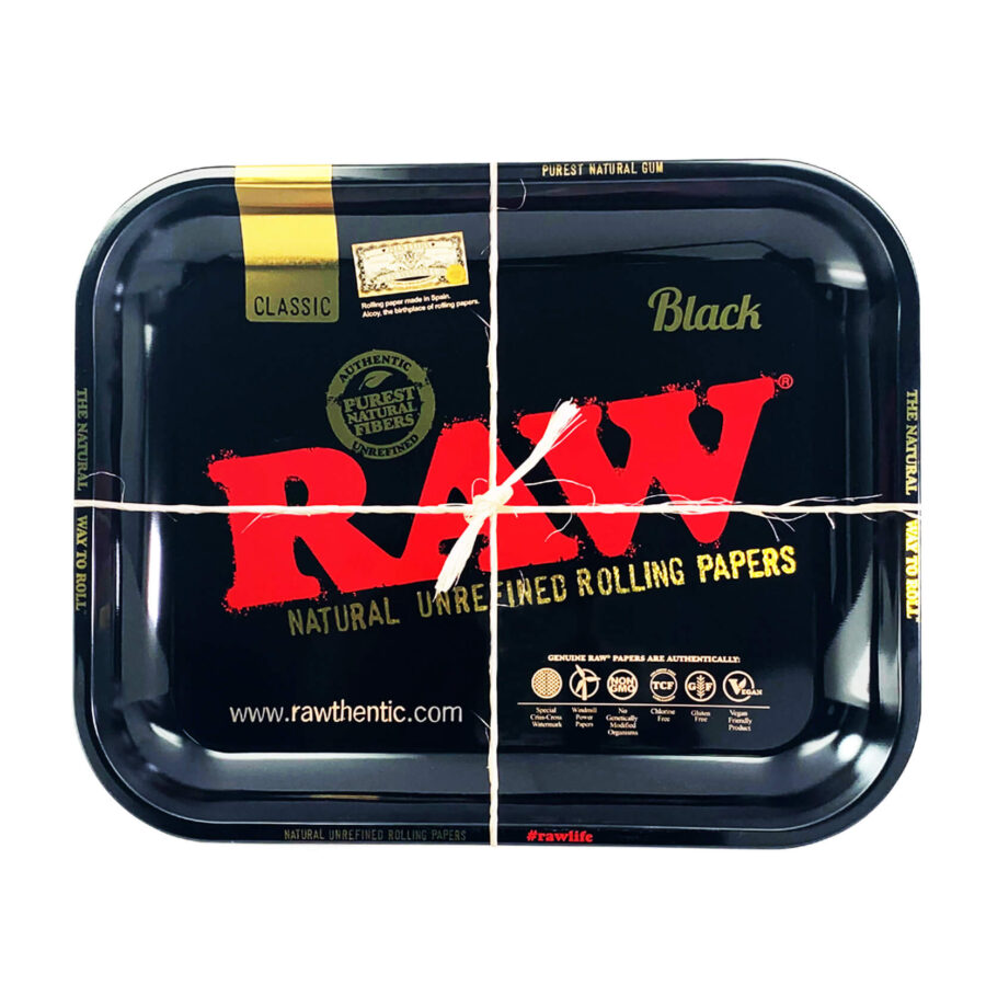 wholesale RAW – Black Large Metal Rolling Tray