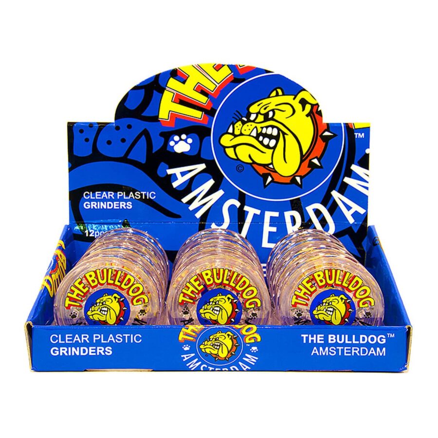 wholesale The Bulldog Original Transparent Plastic Grinder 3 Parts
