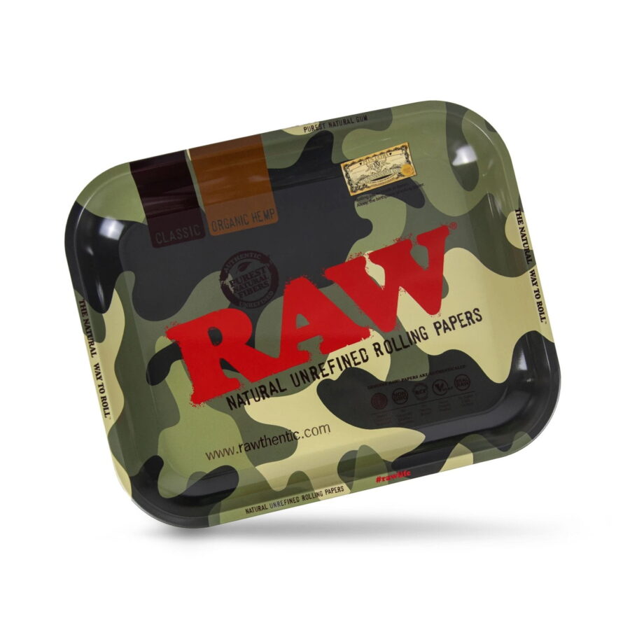 Wholesale RAW Camo Army Large Metal Rolling Tray