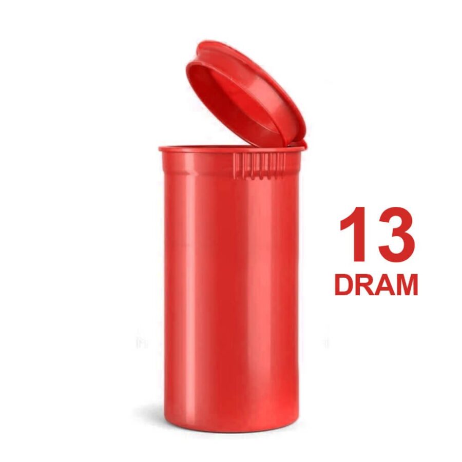 wholesale Poptop Red Plastic Container Small 13 Dram