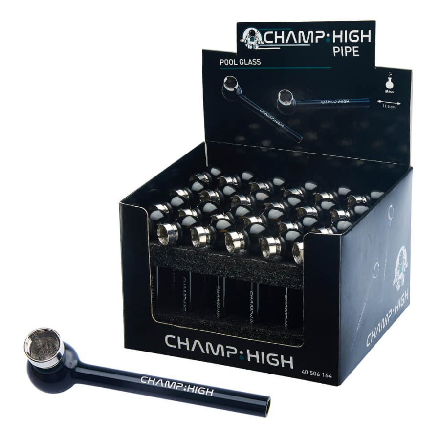 Wholesale Champ High Pool Glass Black Pipes