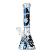 Glow in the Dark Blue Gorilla Triple Thick Glass Bong 25cm