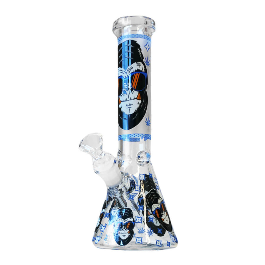 wholesale Glow in the Dark Blue Gorilla Triple Thick Glass Bong
