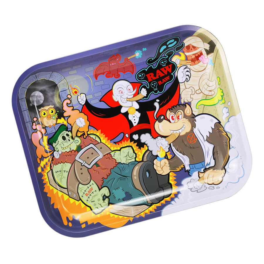 Wholesale Raw Monster Sesh Large Metal Rolling Tray