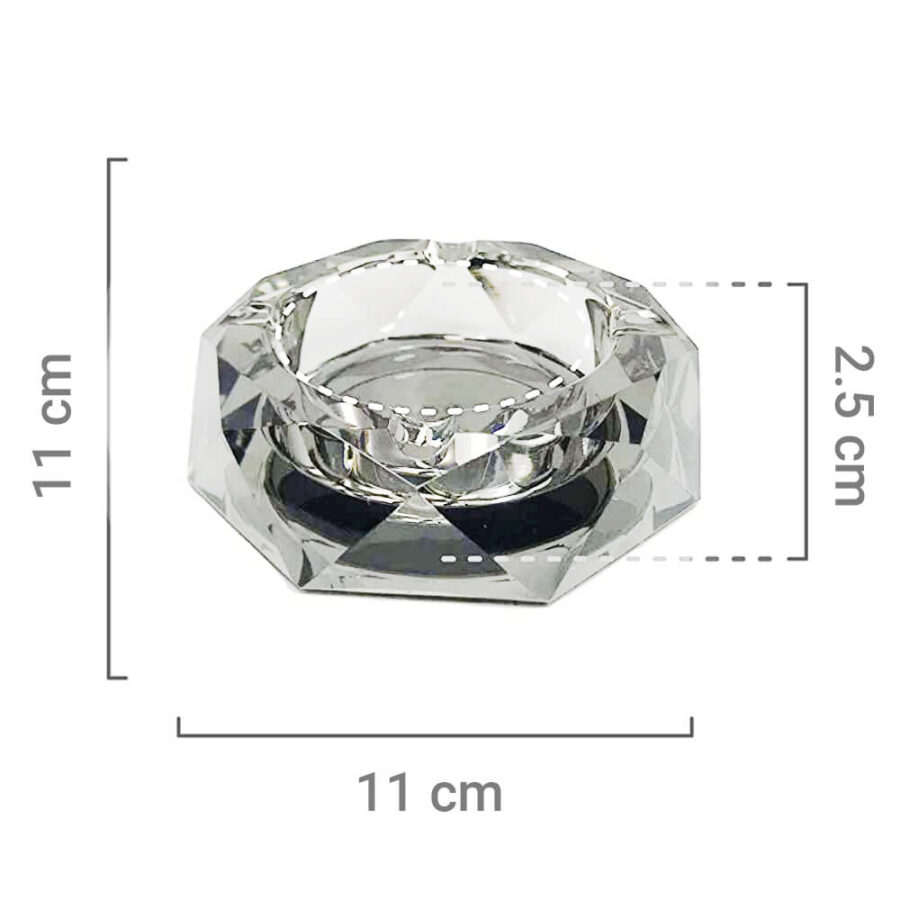 crystal ashtray size