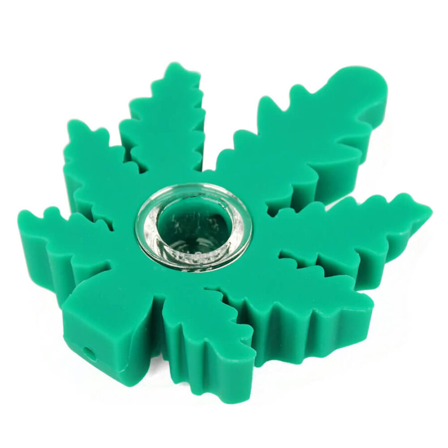 wholesale silicone pipe leaf green