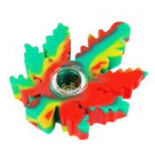 Weed Leaf Rasta Silicone Pipe 9x10cm