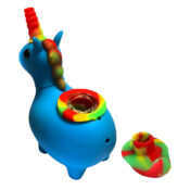 wholesale silicone unicorn pipe blue 3