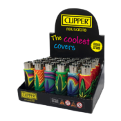Wholesale Clipper Lighters Pop Cover Cannabis Leaves (30pcs/display)