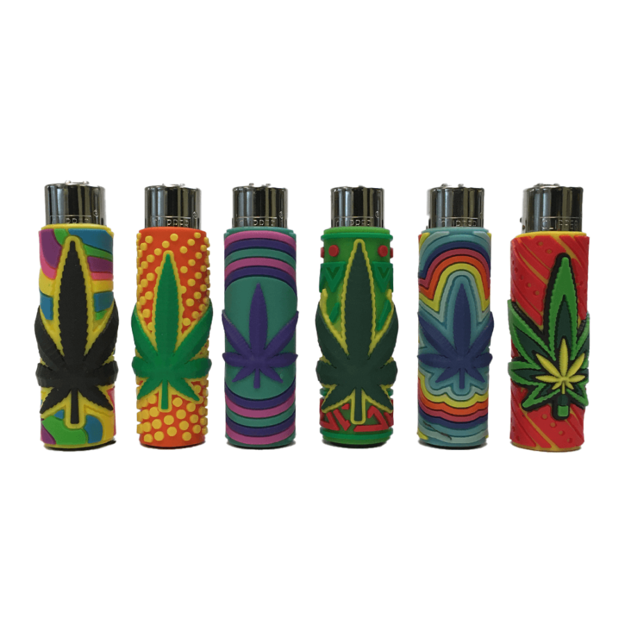 Wholesale Clipper Lighters Pop Cover Cannabis Leaves 30pcsdisplay 2