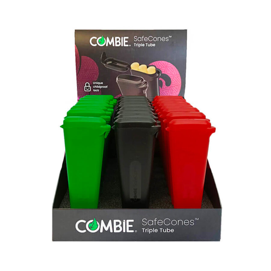 wholesale combie joint holders triple tube black red green 24pcs