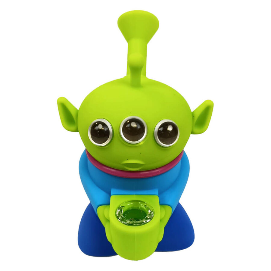 wholesale-three-eyed-alien-silicone-bong-with-removable-pieces-14cm-1