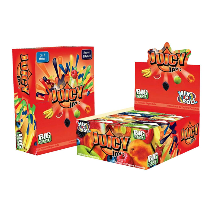 wholesale juicy jay rolls 5 meters slim mix 8 flavours 24pcs display