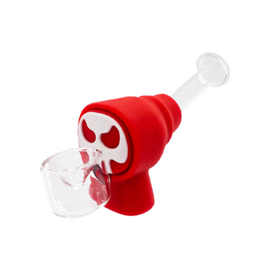 wholesale skull glass silicone pipes removable pieces 6pcs display 2