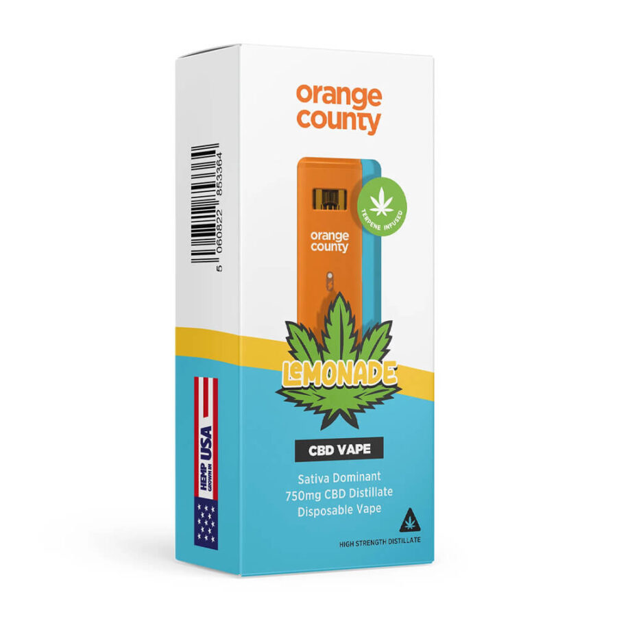 Orange County CBD 1ml Cali Disposables 750mg CBD Lemonade (10pcs/display)