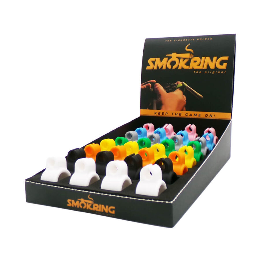 wholesale smokring silicone cigarette joint holder 32pcs display 1