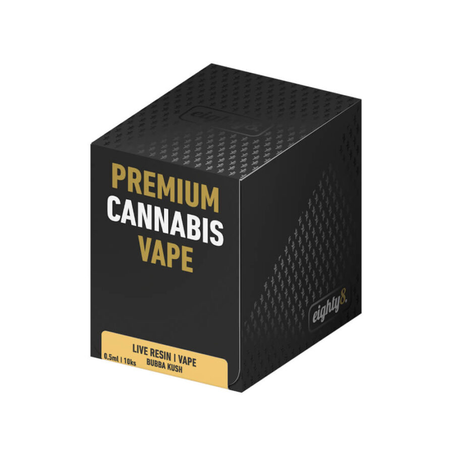 Wholesale Eighty8 Bubba Kush Live Resin CBD Vape 0.5ml (10pcs/display)-2