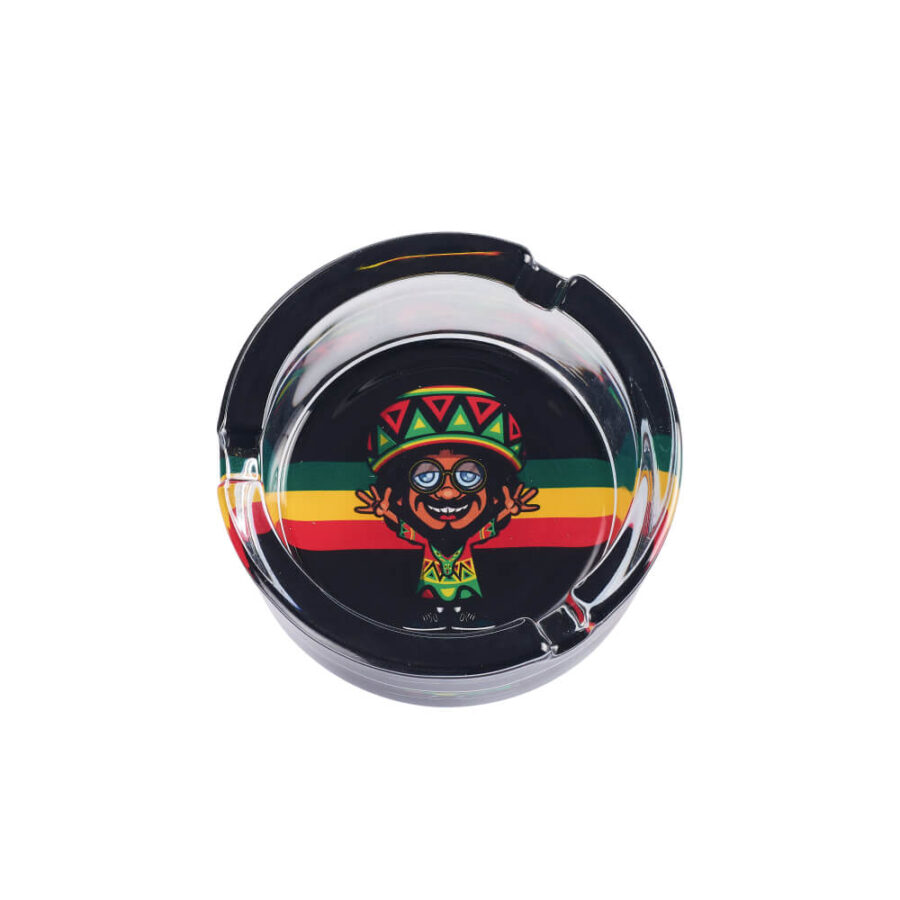 Wholesale Champ High Rasta Life Glass Ashtray (6pcs:display)-2