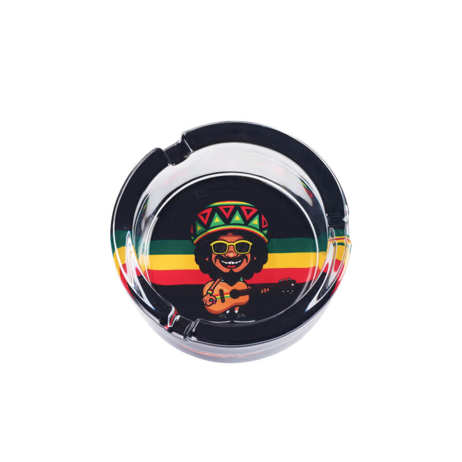 Wholesale Champ High Rasta Life Glass Ashtray (6pcs:display)-4