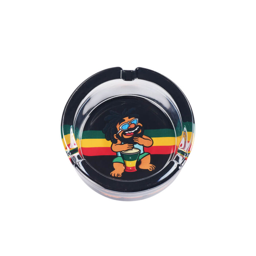 Wholesale Champ High Rasta Life Glass Ashtray (6pcs:display)-7