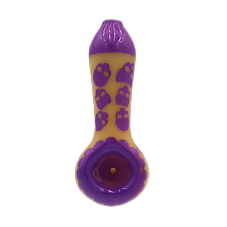 Wholesale Skull Pattern Glass Pipe 10 cm-1
