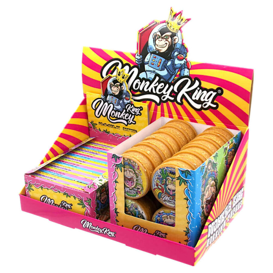 Monkey King Rolling Papers with Tips and Grinders Psychodelic Edition (48pcs:display)-Wholesale-3