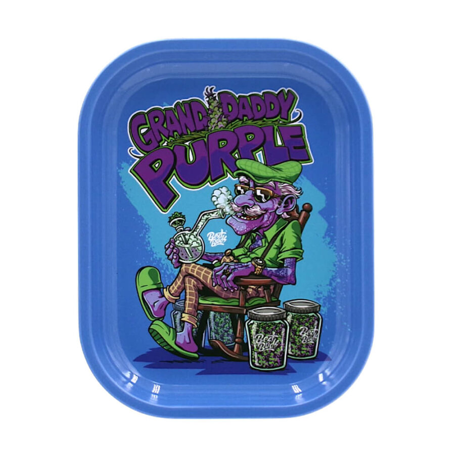 Best Buds Tin Box Rolling Tray with Storage Grand Daddy Purple-Wholesale-1