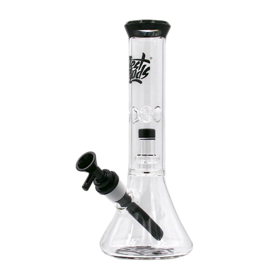 Bongs de Vidrio Transparente Best Buds con Percolador Beaker de 28 cm-Venta al por Mayor-1