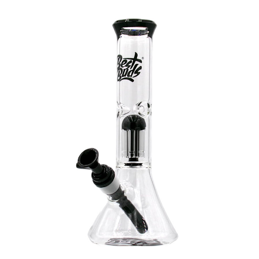 Bongs de Vidrio Transparente Best Buds con Percolador de Árbol Tipo Matraz de 28 cm - Mayoreo-1