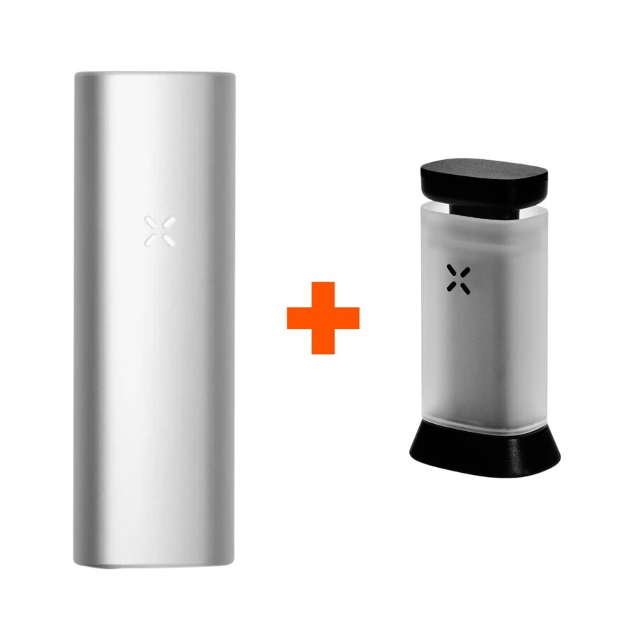 Bundle PAX Mini Dry Herb Vaporizer Silver + Puck Press
