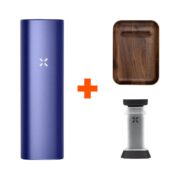 Bundle PAX Plus Complete Kit Periwinkle Dry Herb Vaporizer + Puck Press + Wooden Tray